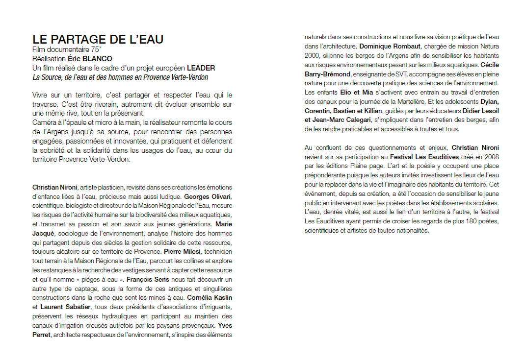 Librairie-L'Hirondaine-Firminy-synopsis- Le partage de l'eau - mai2024